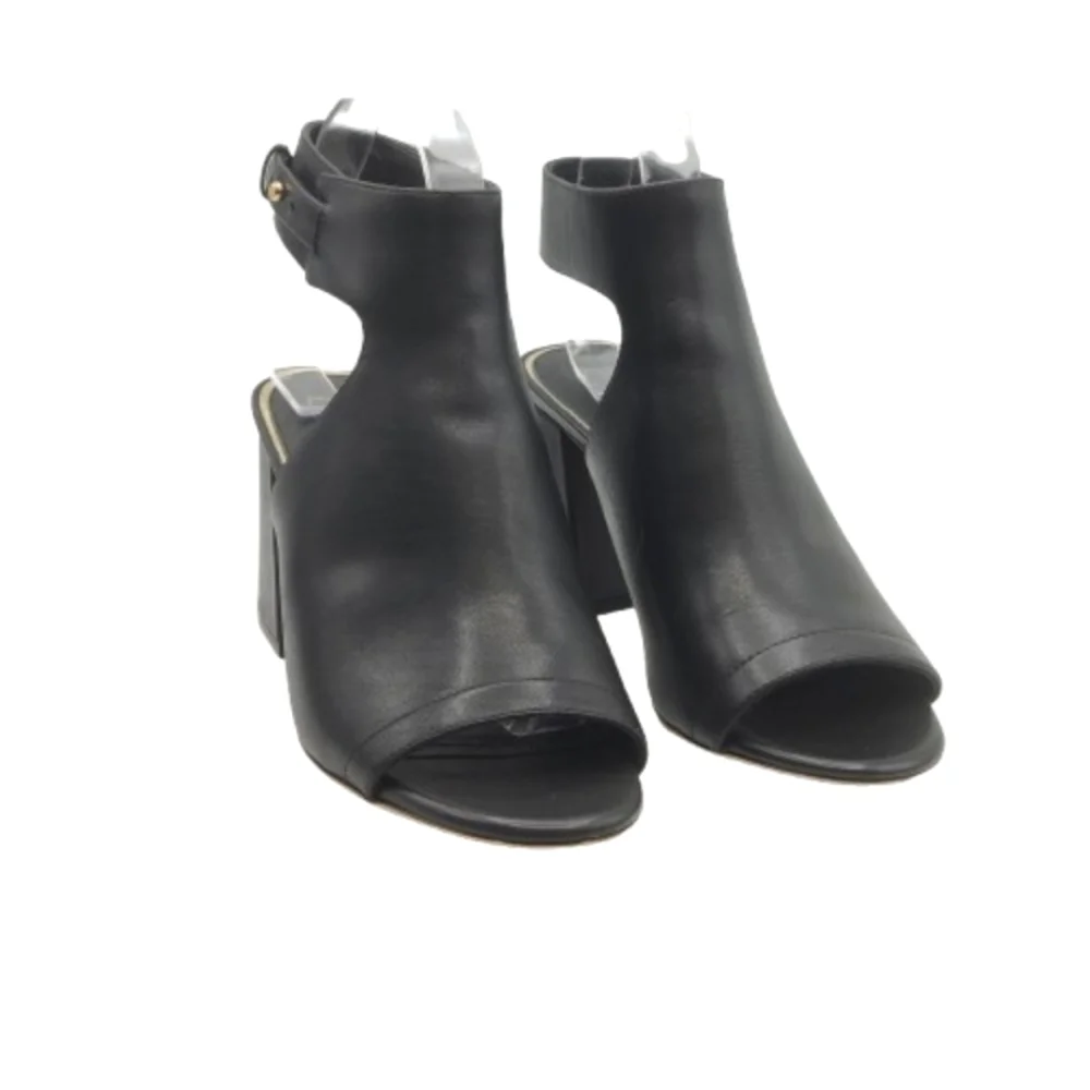 Deltan Sadie Sandal Shootie Size 9 Black Open Toe Ankle Strap Leather - Picture 1 of 13